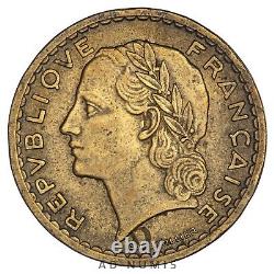 Tres Rare 5 Francs 1947 Lavrillier Ttb+ France Bronze-aluminium