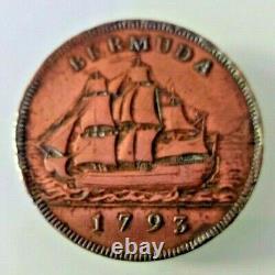 Tres Rare Currency Bermuda, Georges III Penny 1793 Lot Bermuda Currency