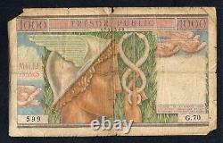 Tres Rare Post From 1000 Francs Tresor Public From 1955 @ French Banknote @ Rare