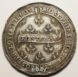 Tres Rare Silver Token Of The Numismate Benjamin Fillon A Death Of His Father 1858