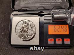 Two 2 oz .999 silver coins, Pirate Captain, very rare, USA
