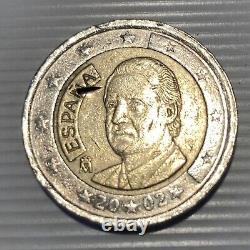 Two Euros Spain 2002 Very Faulty Rare