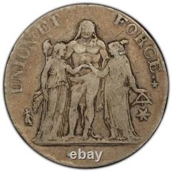 Union and Strength 5 Francs Year 10 AN Marseille Very rare beautiful example