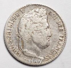 VERY RARE 1/4 FRANC LOUIS-PHILIPPE 1831BB STRASBOURG 3,629 pieces