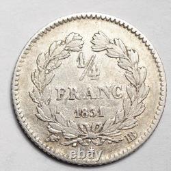 VERY RARE 1/4 FRANC LOUIS-PHILIPPE 1831BB STRASBOURG 3,629 pieces