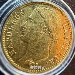VERY RARE 20 FRANCS GOLD COIN NAPOLEON EMPEROR LAUREATE HEAD 1809 L BAYONNE (2,341 minted)