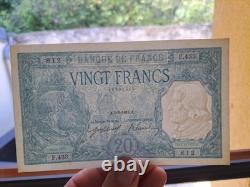 VERY RARE 20 Francs Bayard Banknote from 5-9-1916 UNFOLDED, UNPINNED