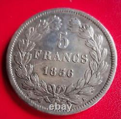 VERY RARE 5 Francs Louis Philippe I 1836 K BORDEAUX 296 435 ex