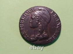 VERY RARE & ANCIENT COIN 5 CENTIMES DUPRE small M. YEAR 4 A / STATE SPL
