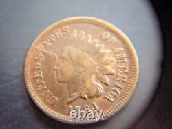 VERY RARE - ERROR SNOW! United States USA Indian Head Cent ONE Cent, 1864 No L