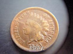 VERY RARE ERROR SNOW! United States USA Indian Head Cent ONE Cent, 1864 No L