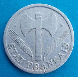 VERY RARE and GENUINE 1 franc Bazor 1944 small c, with the true small c