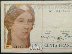 VERY RARE series W. 0.153.708.300frs CERES SERVEAU November 24, 1938. RARE