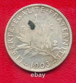 Very Rare 1 Franc Semeuse Silver Coin from 1903 No. 2