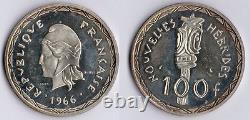Very Rare 100 Francs Coin New Hebrides 1966 Trial @ Superb Top