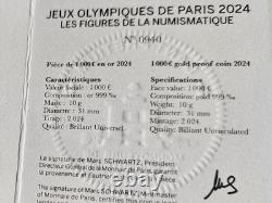 Very Rare! 1000 Gold Coin (10g), 2024 Olympics, NEW