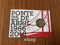 Very Rare 2 Eur Be Belle Test Proof Portugal 2016 50 Years Bridge 25 April 1966