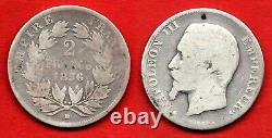 Very Rare 2 Francs 1856 Bb Strasbourg Napoleon III Silver Emperor Silver
