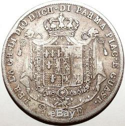 Very Rare 2 Lire Italy Parma 1815 Silver Print 22,125 (w210)