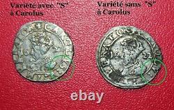 Very Rare 2 Varieties Of Carolus Type 5 1622 (charles Quint / Besançon)