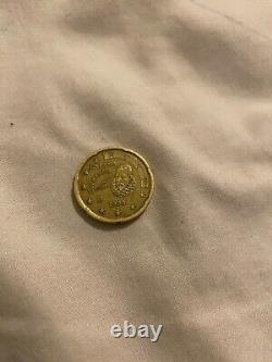 Very Rare, 20 Euro Cent Coin, Spain M (Cervantes), 1999