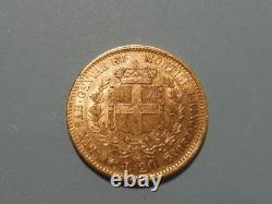 Very Rare 20 Lire Coin Italy Victor Emmanuel II 1858 Turin R2 Condition Very Fine/About Extremely Fine -a See