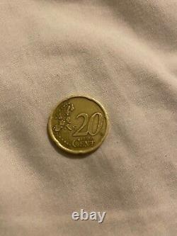Very Rare, 20 cent euro coin, Spain M (Cervantes), 1999