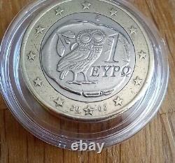 Very Rare 2002 Greek 1 Euro Coin Struck With S In The Bottom Star