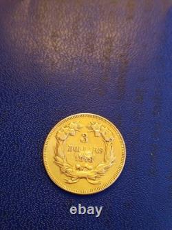 Very Rare 3 Dollars USA Gold Indian Princess Large Head 1878 marked on the reverse
