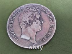 Very Rare 5 Francs Louis Philippe 1831 K with the I (Hybrid) Hollow Edge