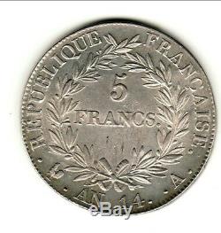 Very Rare 5 Francs Napoleon An 14 A Beautiful Portrait Sup