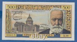 Very Rare 500f Victor Hugo Note from 6-1-1955 Sup