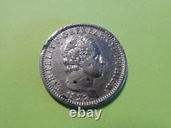 Very Rare Ancient Silver Coin 1 Lira Charles Felix Italy 1827 Turin Ttb+