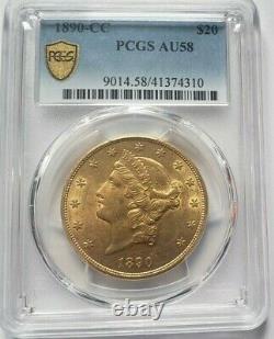 Very Rare And Beautiful $20 Gold 1890 CC Carson City Pcgs Au58