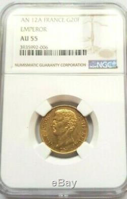 Very Rare And Beautiful 20 Year 12 Gold Francs A Variety Emperor Napoleon I Without A Point
