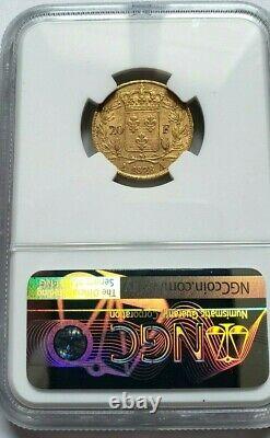 Very Rare And Beautiful 20-franc Gold Coin 1828 A Charles X Ngc Ms61