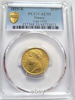 Very Rare And Beautiful Coin Of 20 Francs Gold 1810 K Napoleon I Pcgs Au 55
