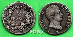 Very Rare And Quality 2 Francs Year 13 I Limoges Napoleon I Silver Emperor Silver