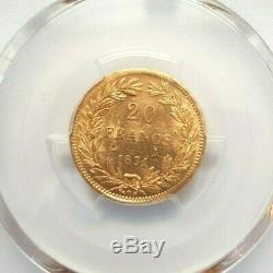 Very Rare And Slendide Room Of 20 Gold Francs Louis Philippe 1831 Pcgs Ms62