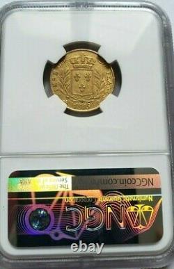 Very Rare And Superb 20-franc Gold Coin 1815 B Louis XVIII Ngc Au55