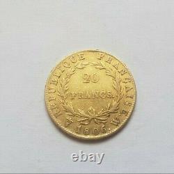 Very Rare And Very Beautiful 20-franc Gold Coin 1806 W Napoleon I