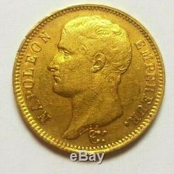 Very Rare And Very Beautiful Piece Of 40 Francs Gold 1807 W Lille Napoleon I