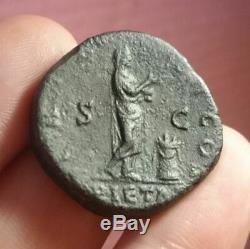 Very Rare Antoninus Pius Sestertius Sestertius Sesterz / Pietas