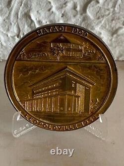 Very Rare Belgian Bank Of Congo Medal 1909-1959 Vermeil Silver Medal