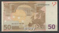 Very Rare Billet 2002 Of 50 Netherlands Series P Mario Draghi Good State