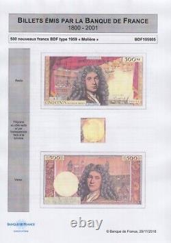 Very Rare Billet From 500nf Molière From 2-7-1959 Alphabet A. 1 In Spl