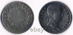 Very Rare Coin 1 Franc Napoleon Emperor in Silver from 1809 Q @ Perpignan Top