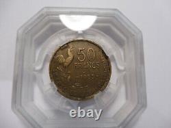 Very Rare Coin 50 Frs Guiraud 1950 Grade Vf (almost very fine) Under Case