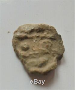 Very Rare Coin Gauloise In Lead Head Of Face Tribe Belgian