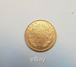 Very Rare Coin Of 20 Gold Francs 1856 Bb Napoleon Dog Variety / Bee